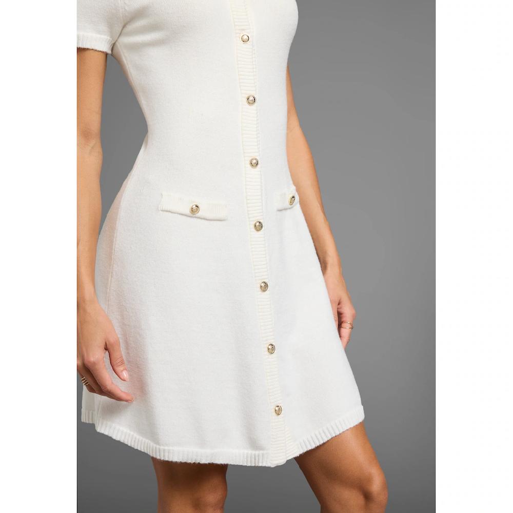Laura Scott Strickkleid Mit Goldfarbenen Zierknöpfen