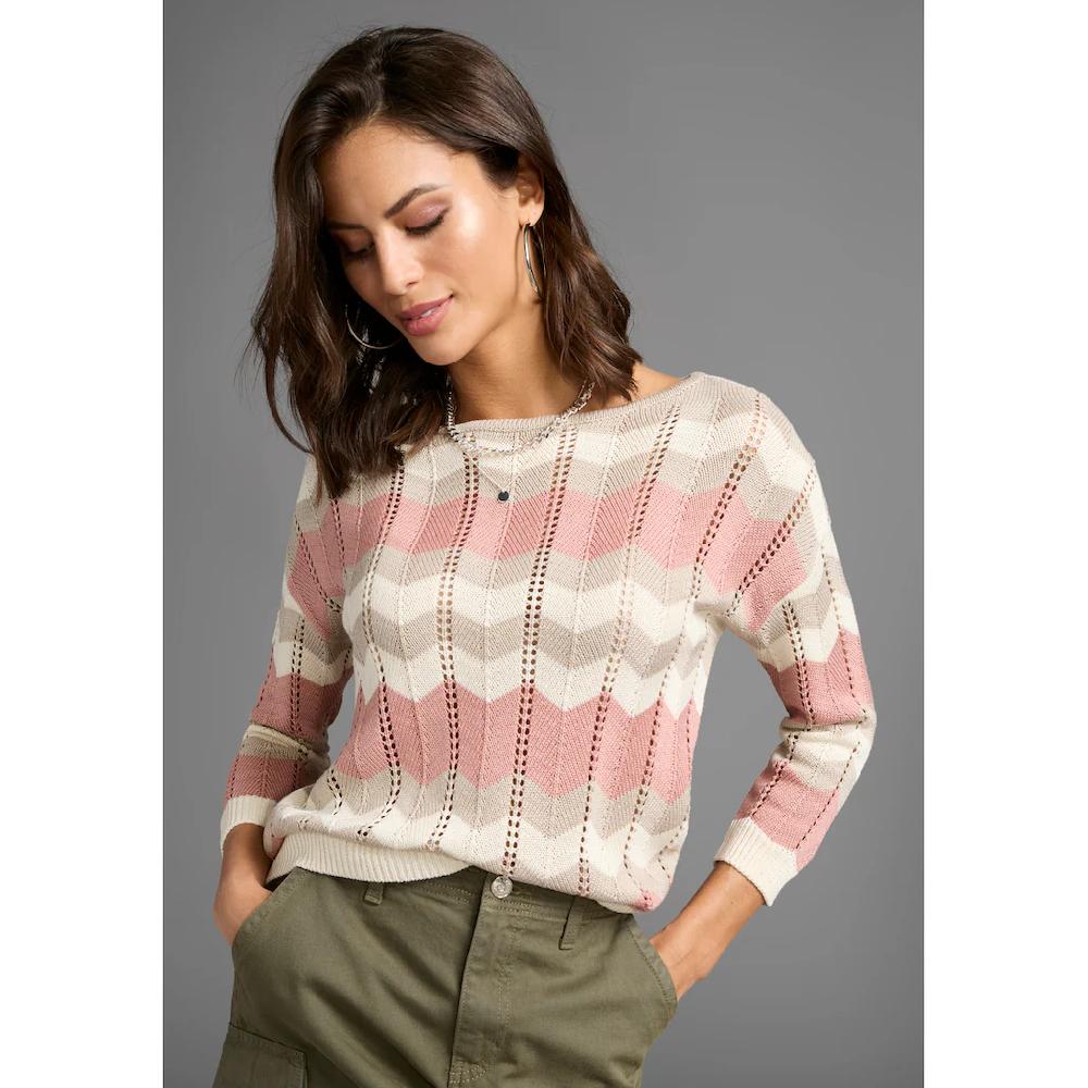 Laura Scott Strickpullover mit Ajourstrickmuster