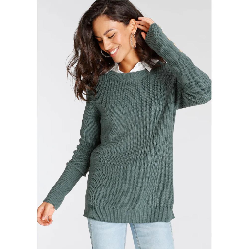 Laura Scott Strickpullover Mit Zierknöpfen