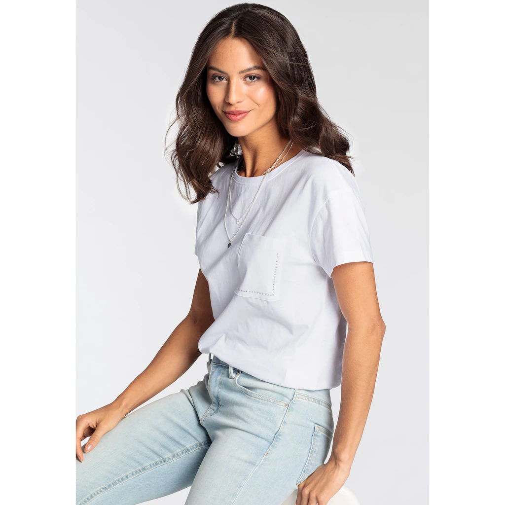 Laura Scott T-Shirt Kurzarm Figurumspielender Schnitt Aus Elastischem Single Jersey