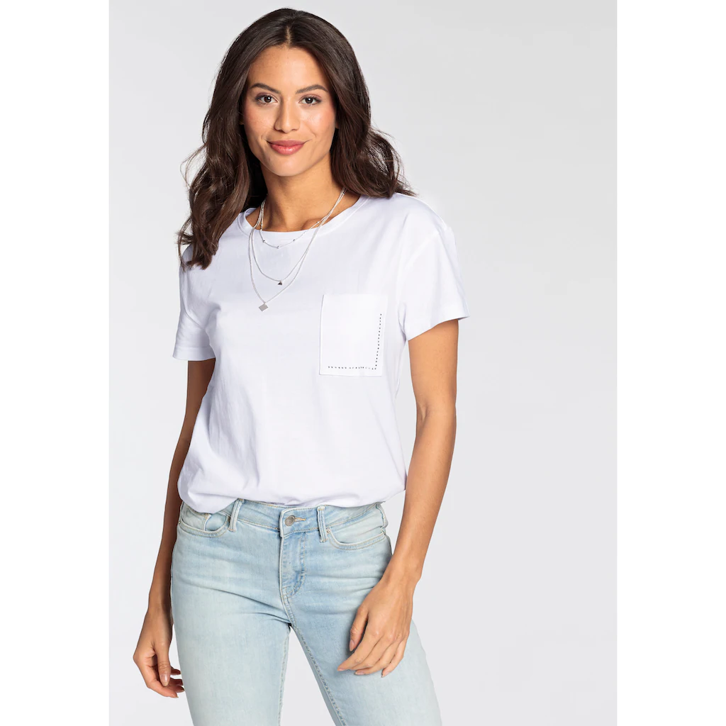 Laura Scott T-Shirt Kurzarm figurumspielender Schnitt aus elastischem Single Jersey