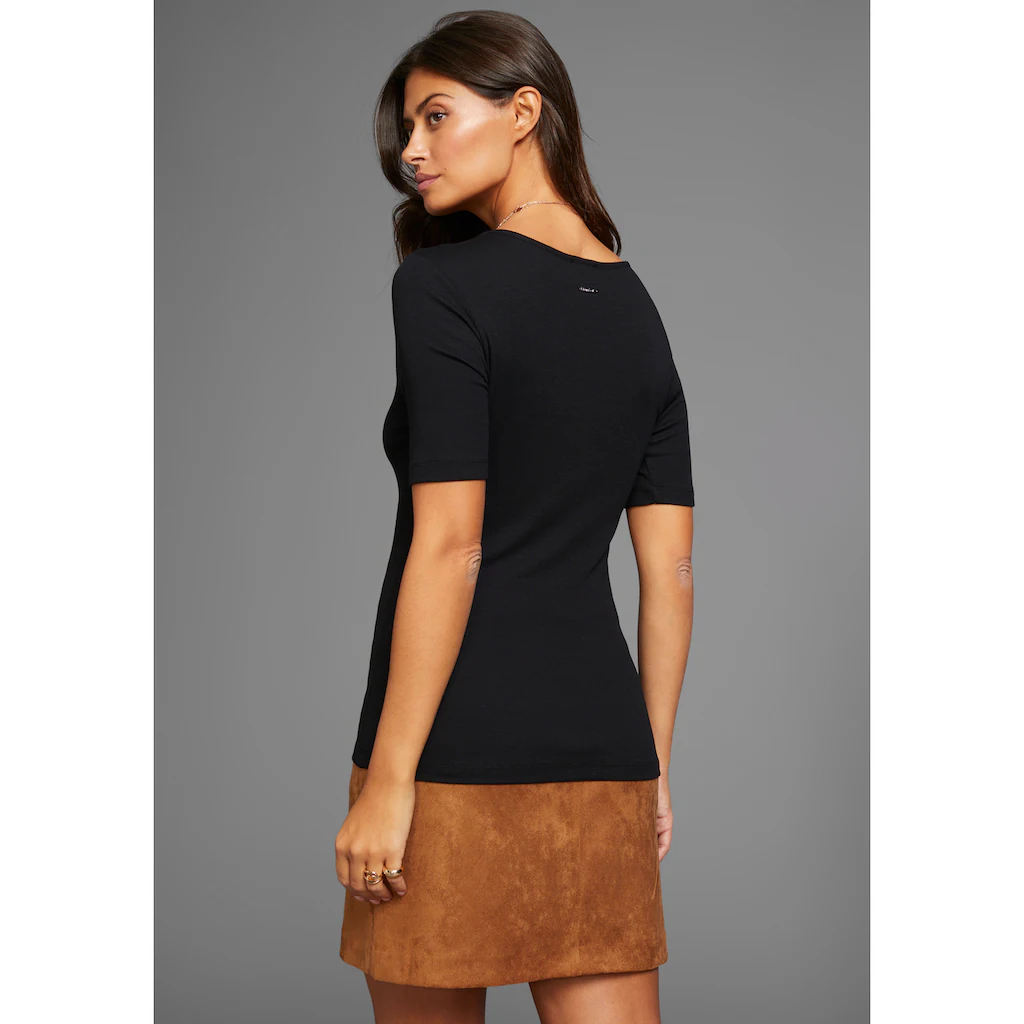 Laura Scott V-Shirt Kurzärmelig Sehr Figurbetonte Passform Elastisches Material