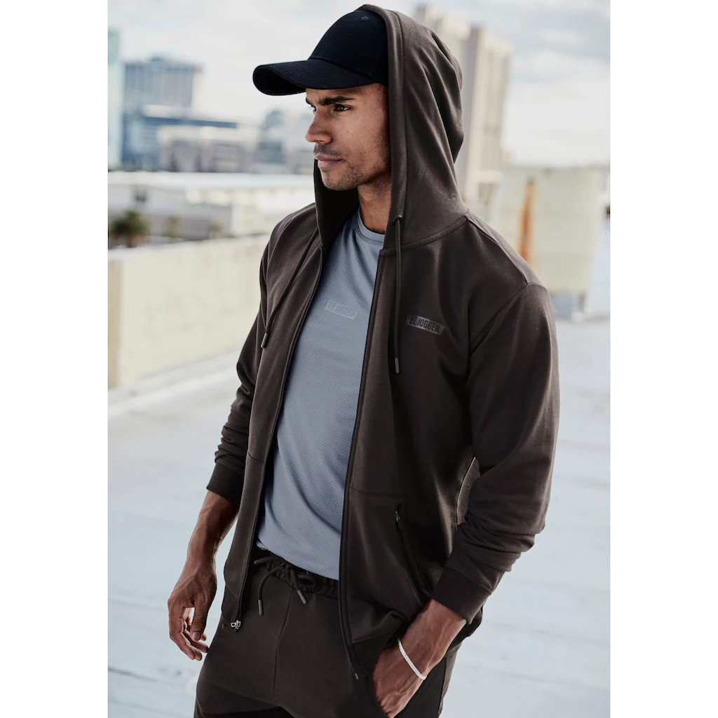 le jogger® Kapuzensweatjacke mit seitlichen Reißverschlusstaschen