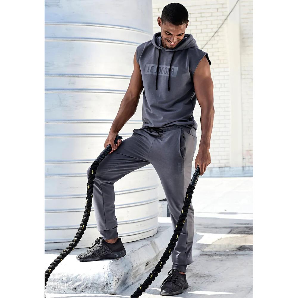 Le Jogger® Sweatpants Mit Farblichen Einsatz Und Reißverschlusstaschen ▷ Für