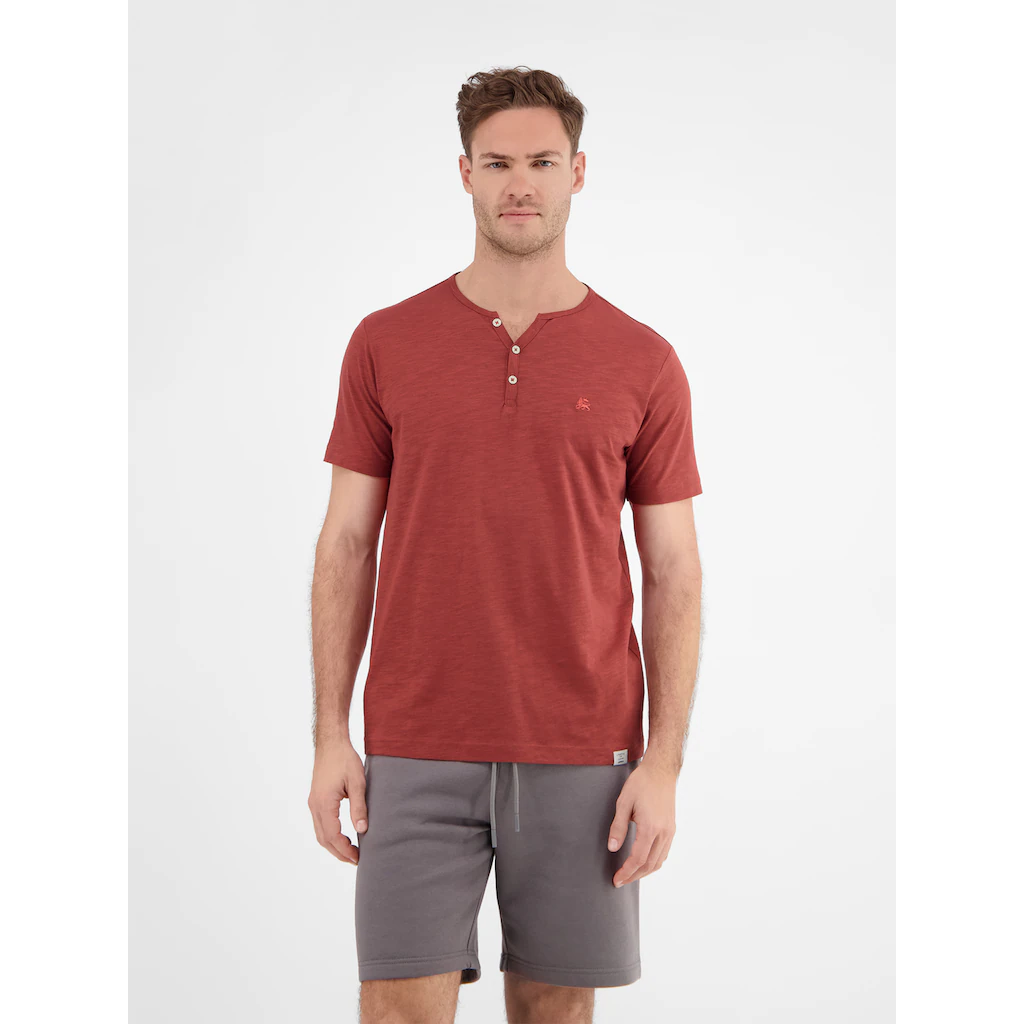 LERROS Henleyshirt »LERROS Serafino-Shirt In Unifarbener Strukturware« ▷ Für