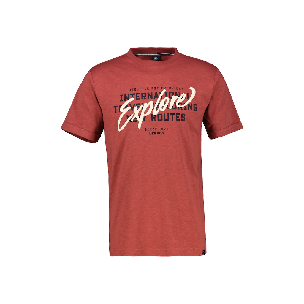 LERROS T-Shirt »LERROS Herren Jersey T-Shirt mit Brustprint«