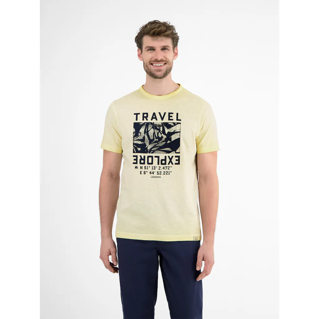 LERROS T-Shirt »LERROS Modisches Herren T-Shirt Mit Brustprint« ▷ Für