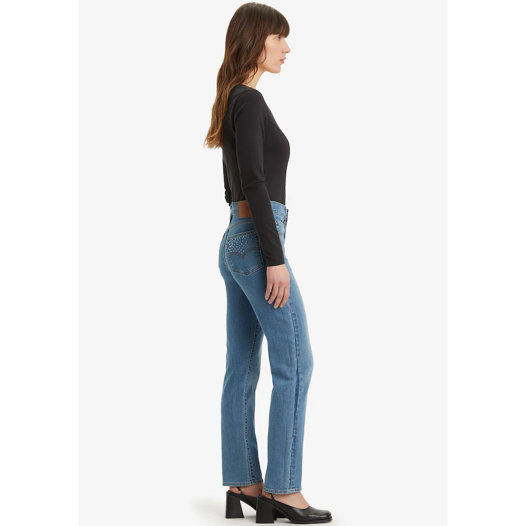 Levi's® Straight-Jeans »724 HIGH RISE STRAIGHT« CAMP DENIM RHINESTONE