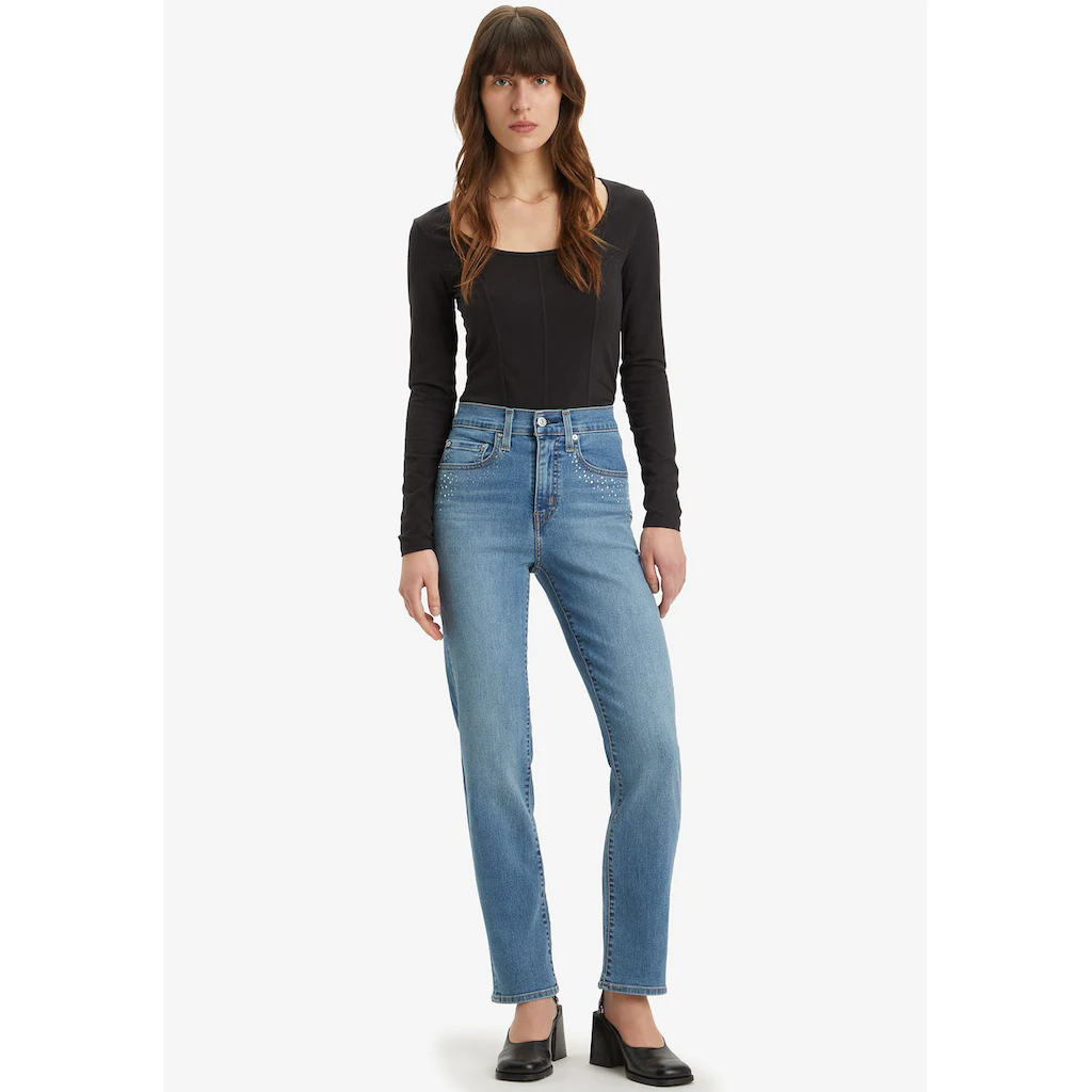 Levi's® Straight-Jeans »724 HIGH RISE STRAIGHT« CAMP DENIM RHINESTONE