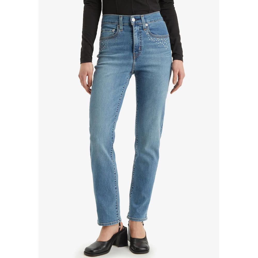 Levi's® Straight-Jeans »724 HIGH RISE STRAIGHT« CAMP DENIM RHINESTONE