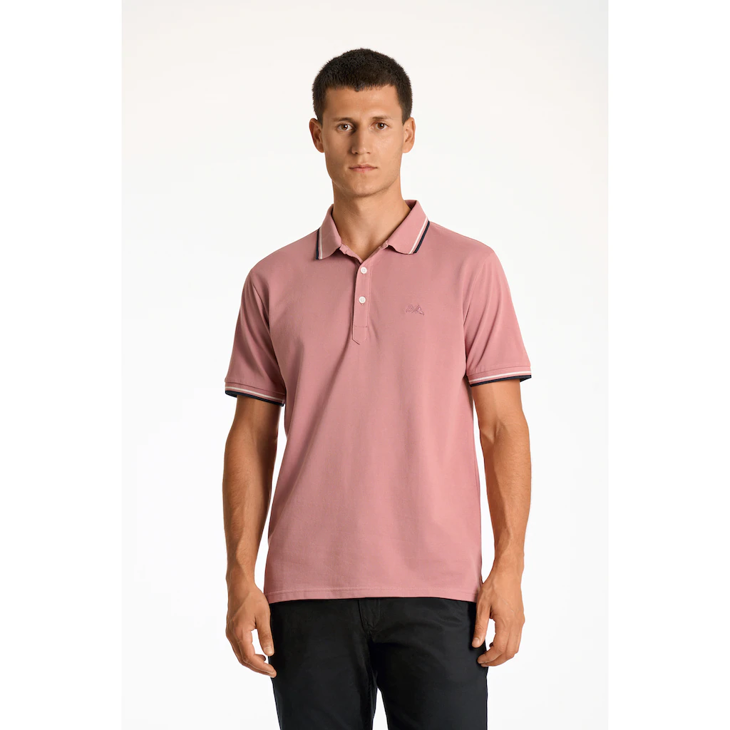 LINDBERGH Poloshirt mit Logo-Stickerei und abgesetzten Bündchen