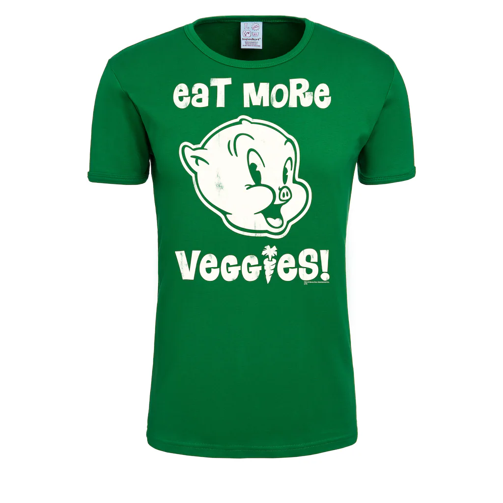 LOGOSHIRT T-Shirt »Looney Tunes - Eat More Veggies« Mit Schweinchen Dick-Print ▷ Für