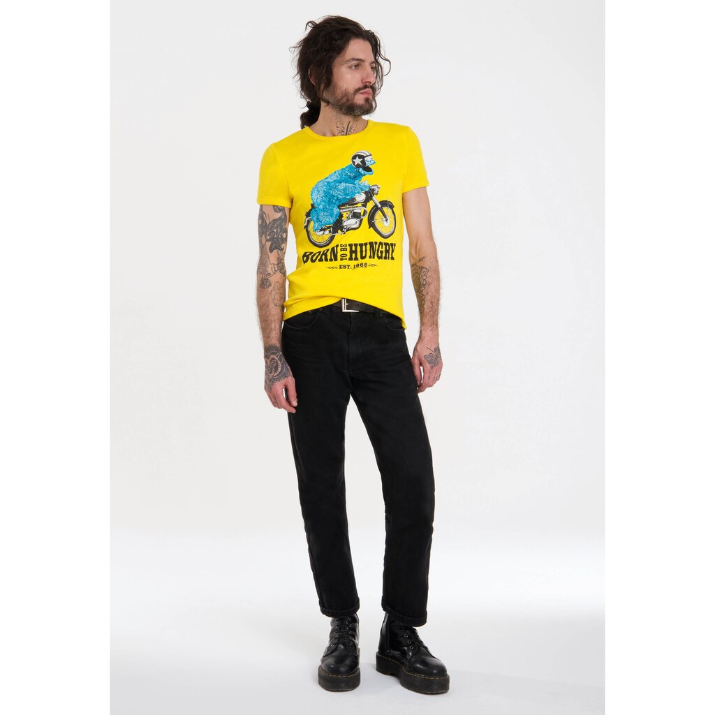LOGOSHIRT T-Shirt »Sesamstraße - Krümelmonster Motorrad« Mit Lizenziertem Print ▷ Bestellen