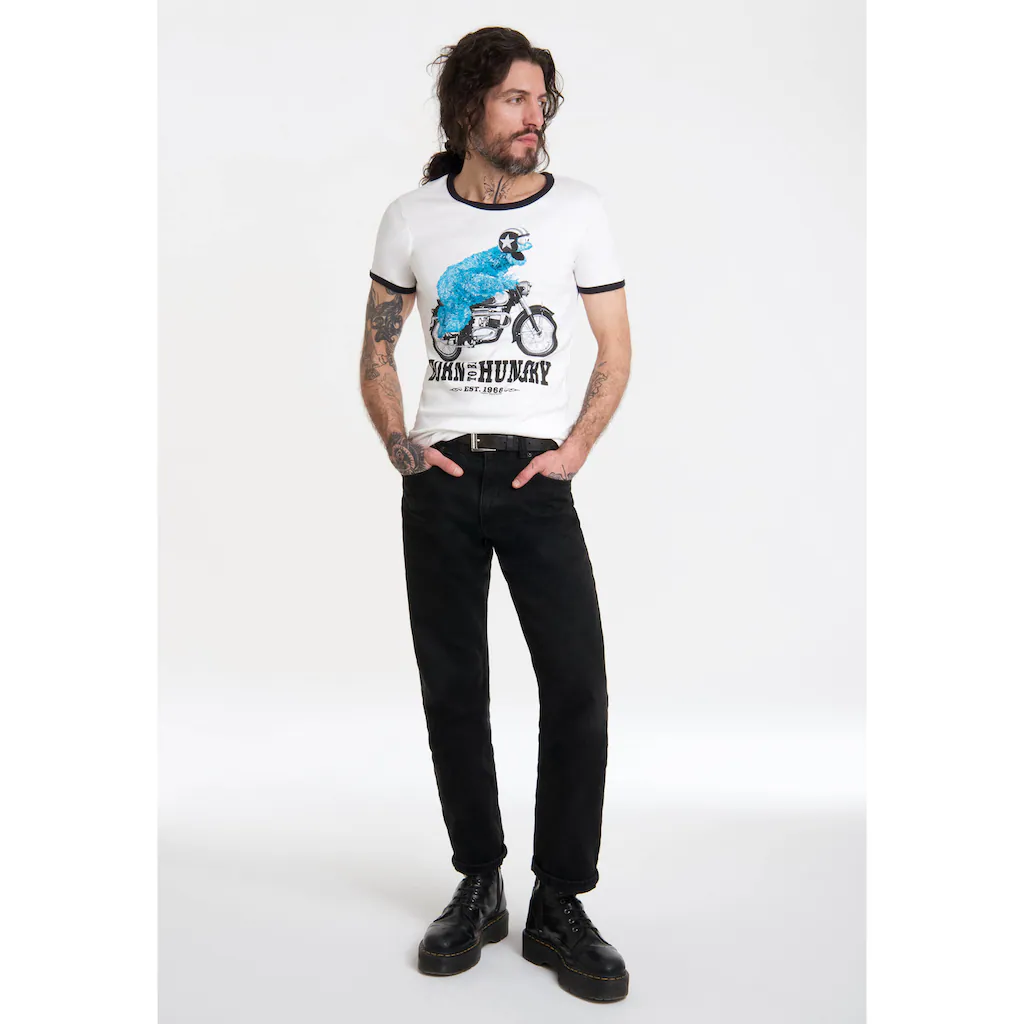 LOGOSHIRT T-Shirt »Sesamstraße – Krümelmonster Motorrad« Mit Lizenziertem Print ▷ Für