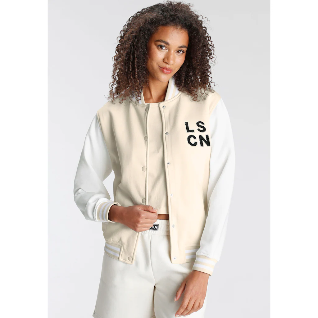 LSCN by LASCANA Sweatjacke im College Stil Loungeanzug
