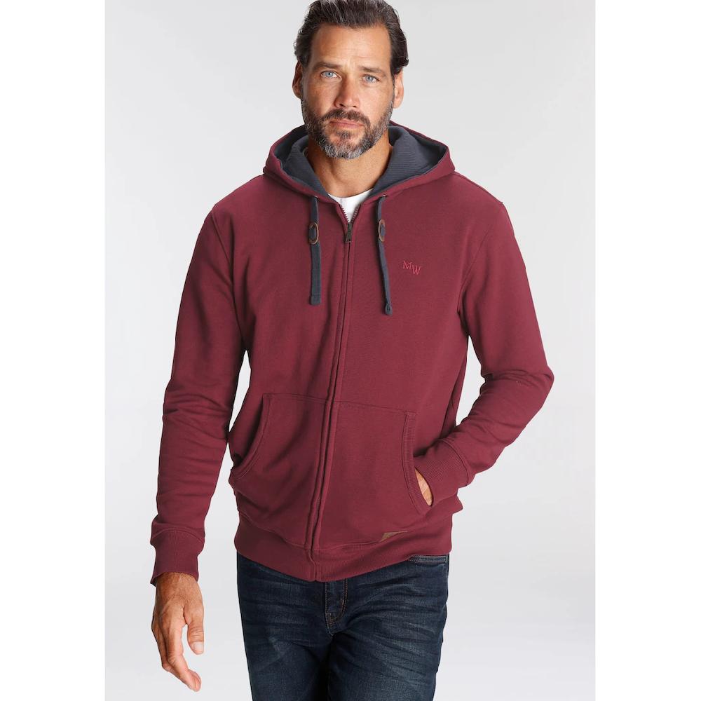Man's World Kapuzensweatjacke Mit Kontrastfarbenem Futter