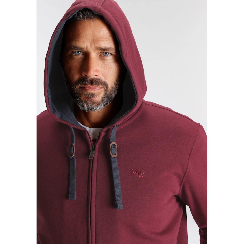 Man's World Kapuzensweatjacke Mit Kontrastfarbenem Futter