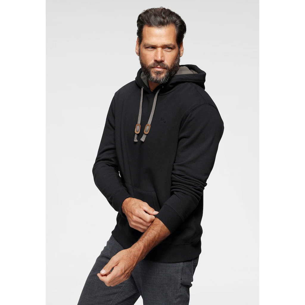 Man's World Kapuzensweatshirt Lange Ärmel Lockere Passform Unifarben Mit Kapuze ▷ Für