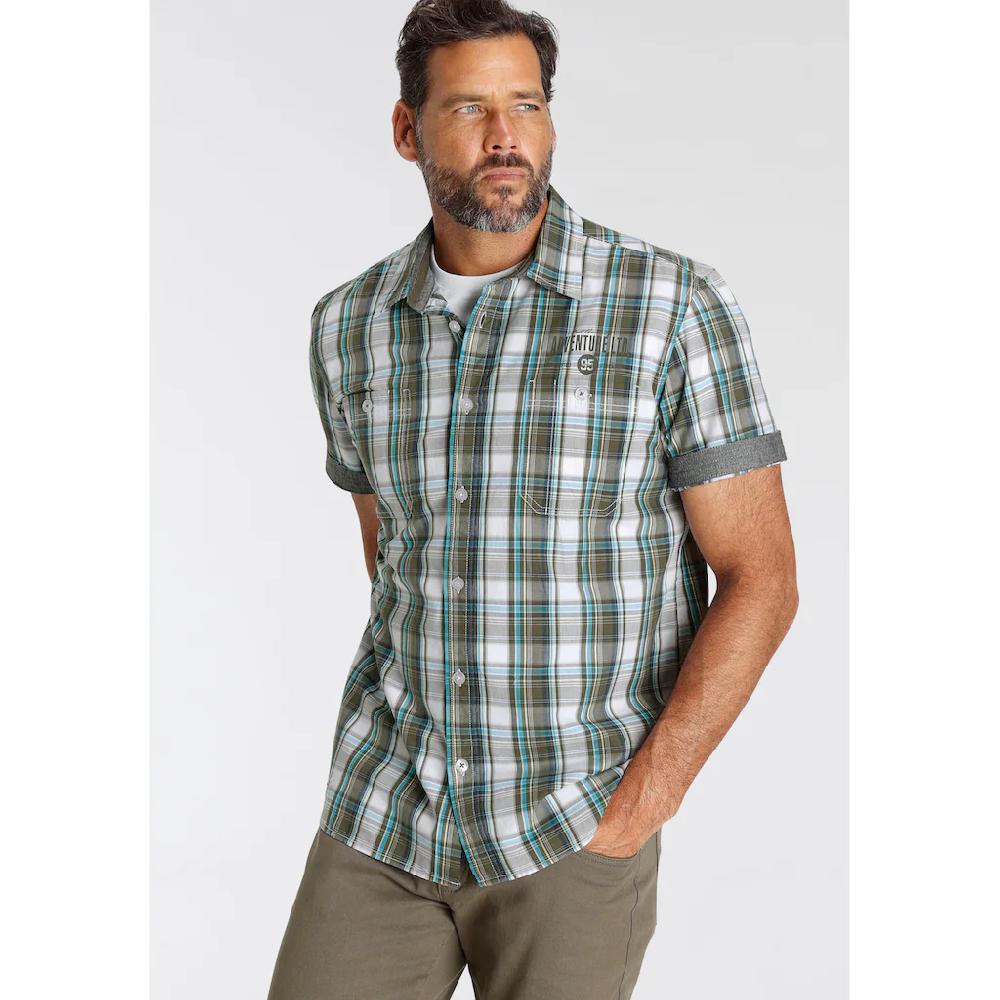 Man's World Kurzarmhemd Mit Kleinem Brustprint