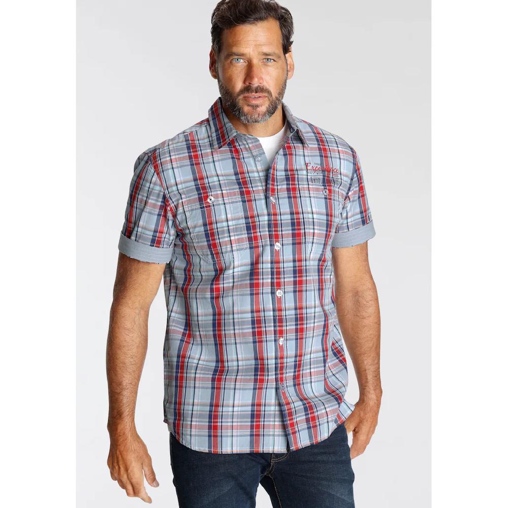 Man's World Kurzarmhemd Mit Kleinem Brustprint
