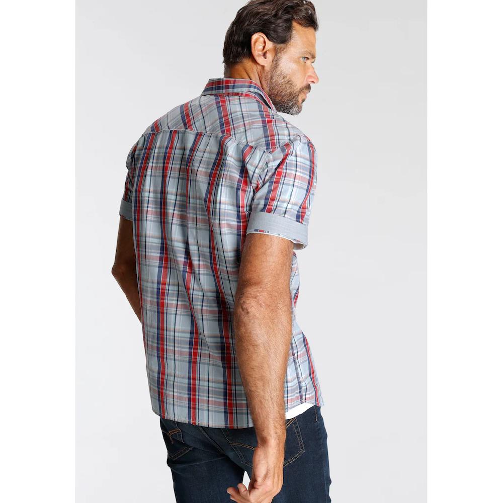 Man's World Kurzarmhemd Mit Kleinem Brustprint