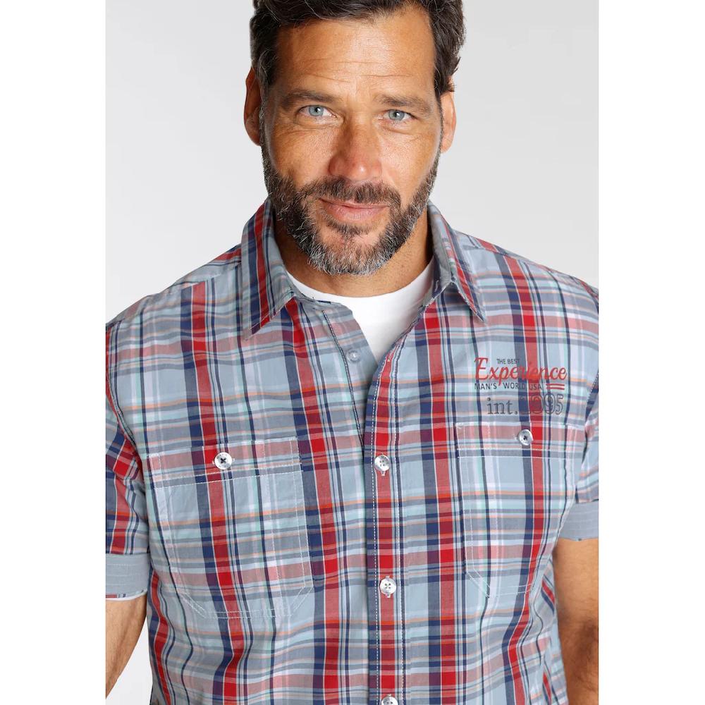 Man's World Kurzarmhemd mit kleinem Brustprint