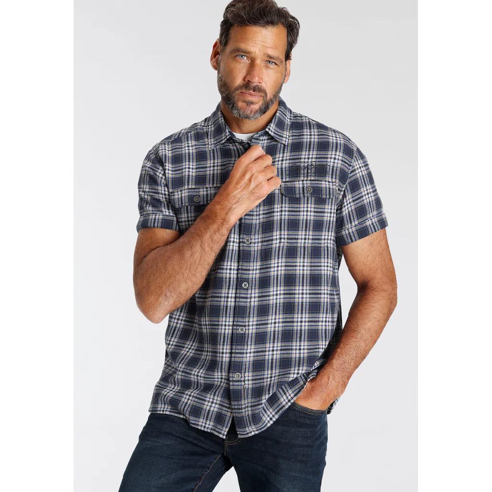 Man's World Kurzarmhemd Mit Kleinem Brustprint