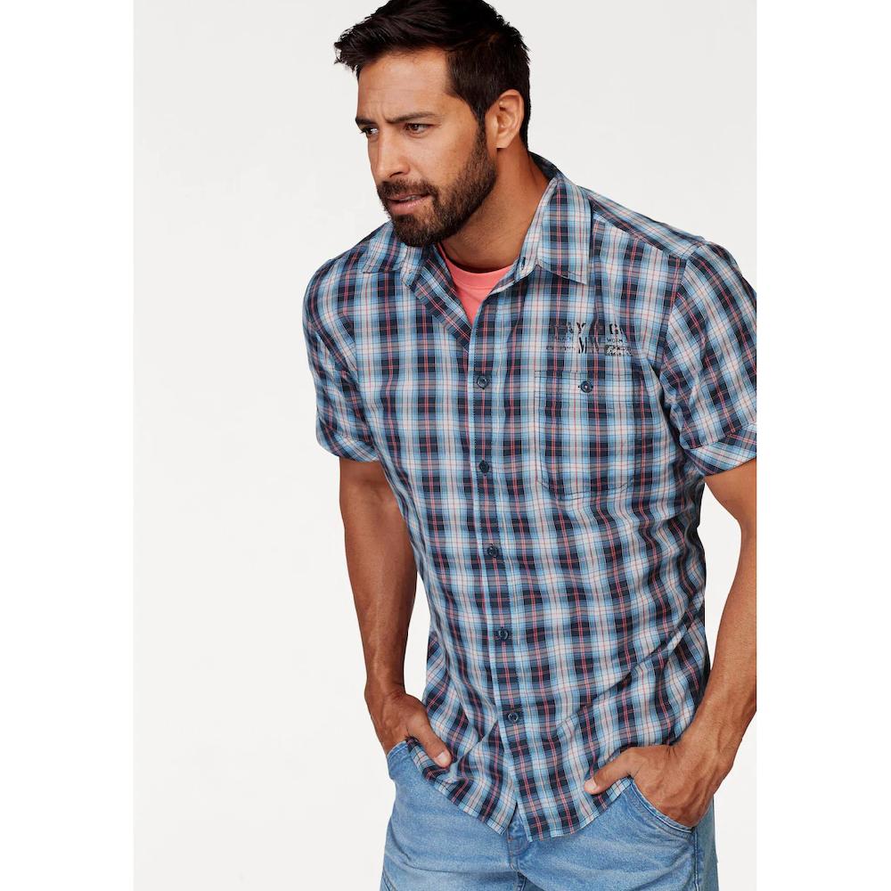 Man's World Kurzarmhemd Mit Kleinem Print