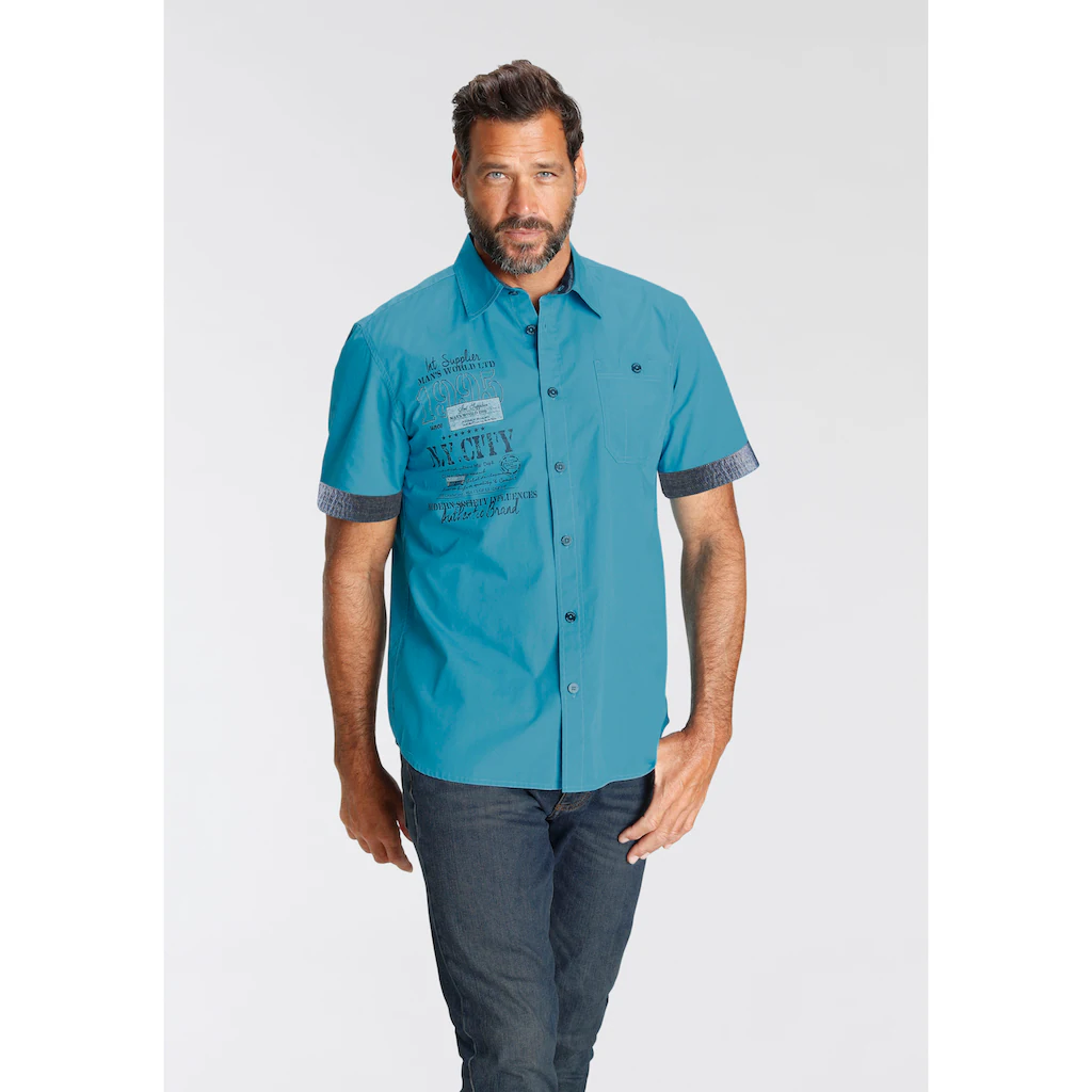 Man's World Kurzarmhemd mit Print ▷ bestellen