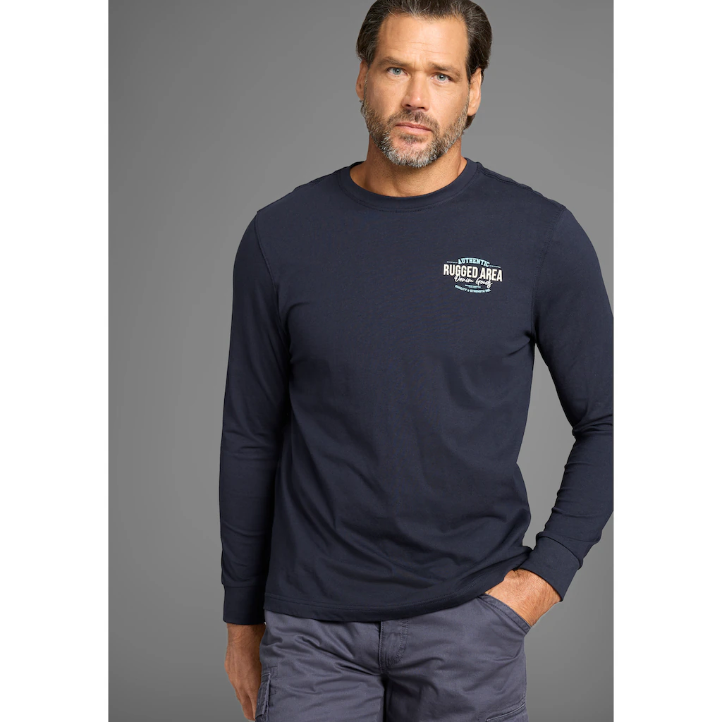 Man's World Langarmshirt Kleiner Brustprint ▷ Für