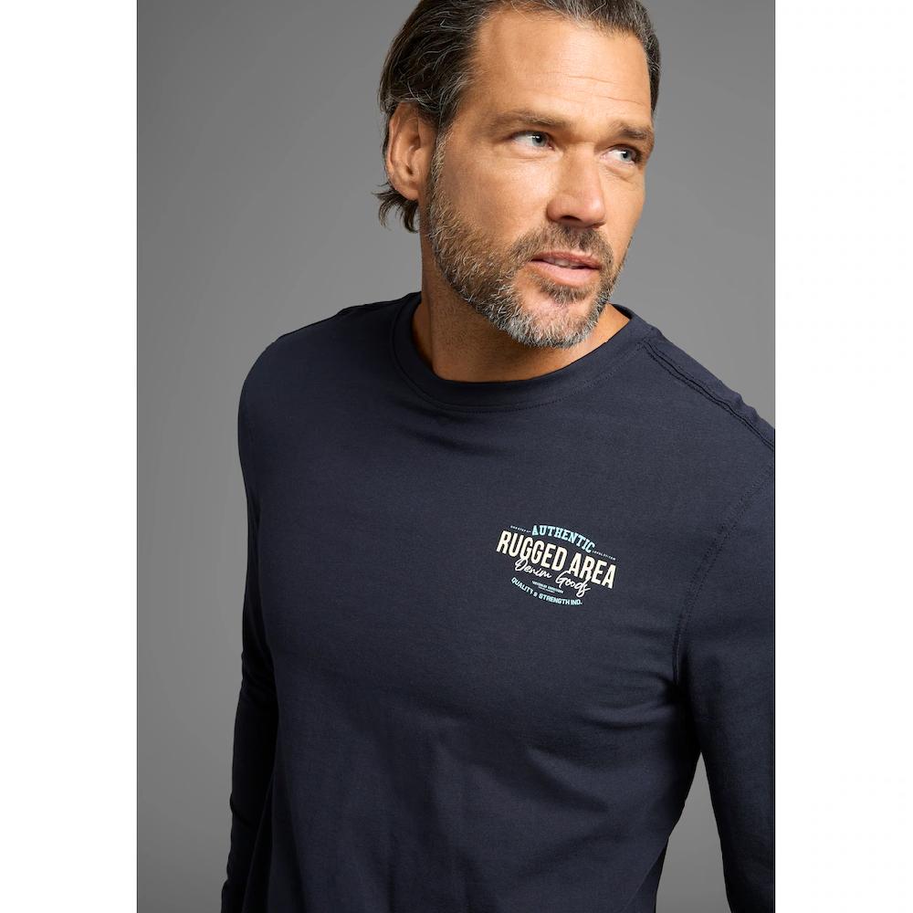 Man's World Langarmshirt kleiner Brustprint ▷ für
