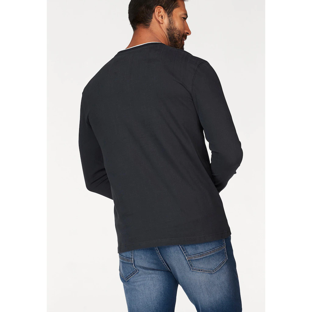 Man's World Langarmshirt Langarm Bedruckt Rundhalsausschnitt Aus 100% Baumwolle ▷ Für