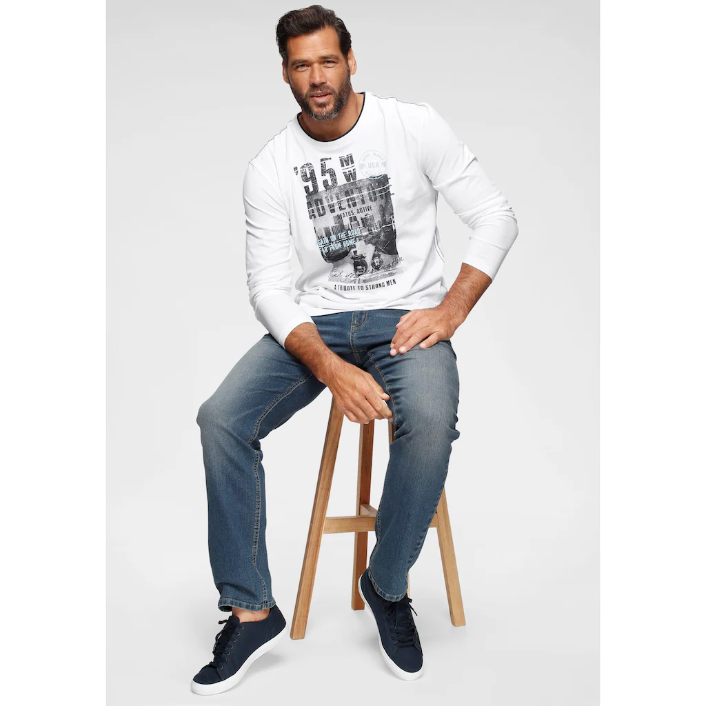 Man's World Langarmshirt Langärmelige Bedruckt Rundhalsausschnitt Aus Baumwolle ▷ Kaufen