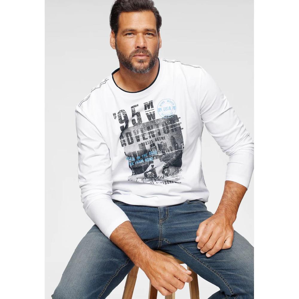 Man's World Langarmshirt langärmelige bedruckt Rundhalsausschnitt aus Baumwolle ▷ kaufen