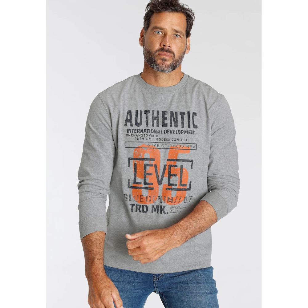 Man's World Langarmshirt Mit Brustprint ▷ Bestellen