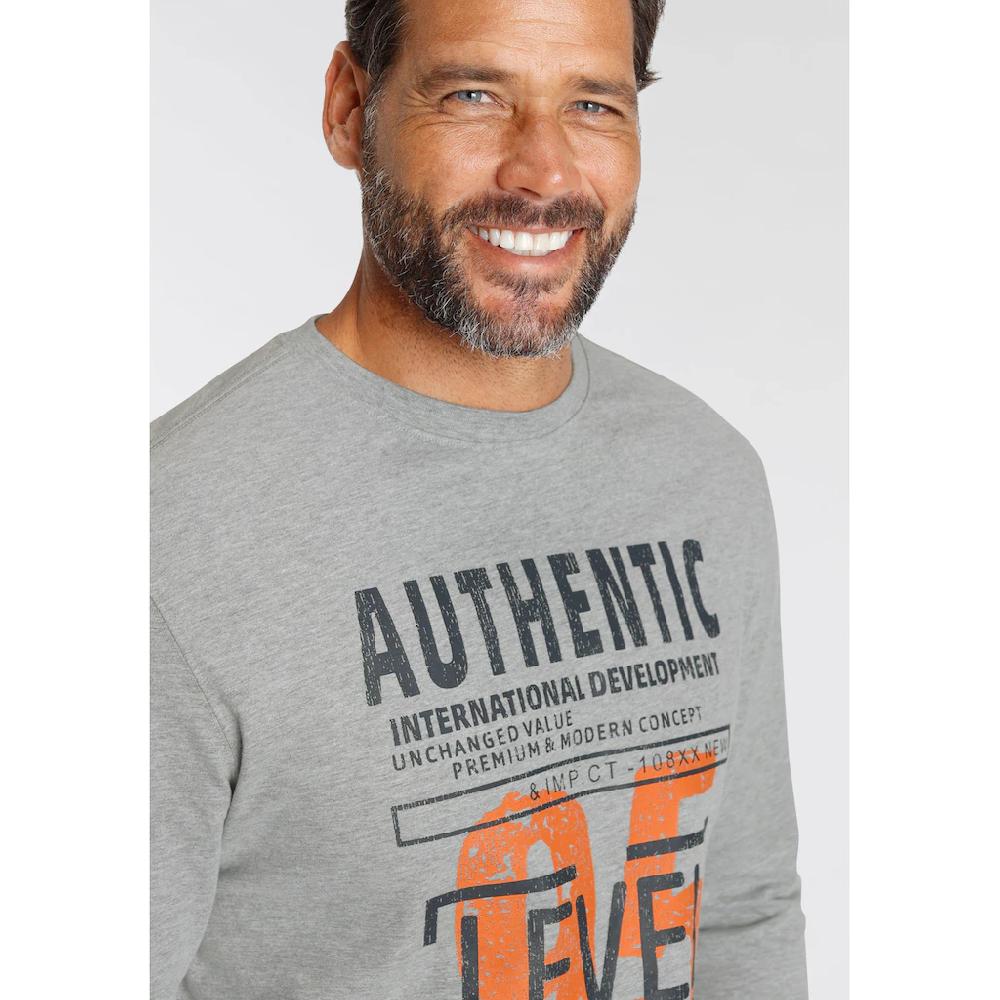 Man's World Langarmshirt Mit Brustprint ▷ Bestellen