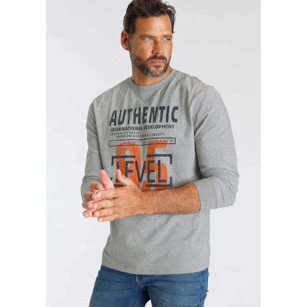 Man's World Langarmshirt mit Brustprint ▷ bestellen