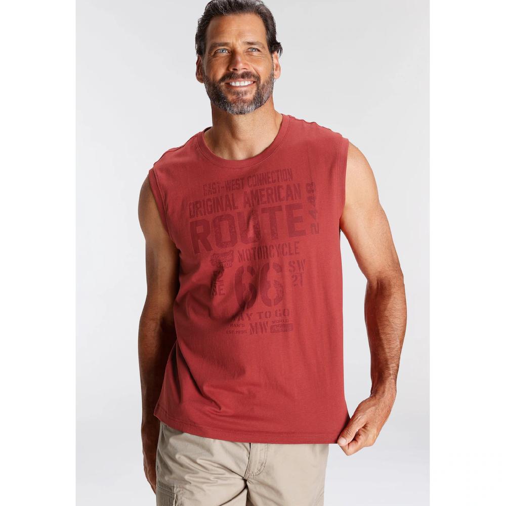 Man's World Muscleshirt (2er-Pack) ärmellos Bedruckt Rundhalsausschnitt Aus 100% Baumwolle