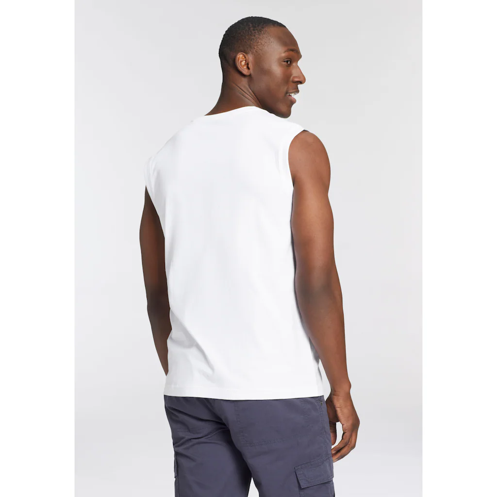 Man's World Muscleshirt (Packung 3 Tlg. 3er-Pack) ärmellos Basic-Stil Unifarben Rundhalsausschnitt