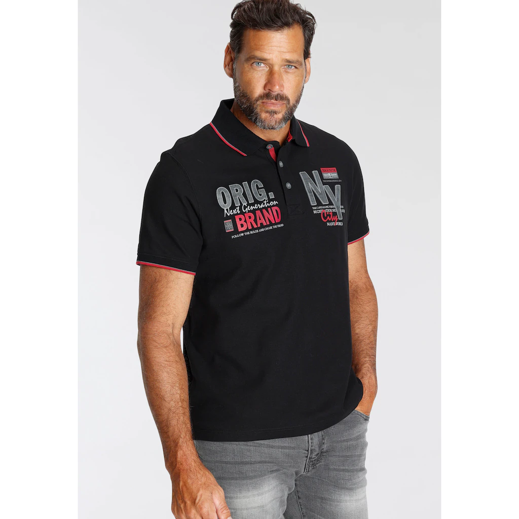 Man's World Poloshirt Kurzarm Mit Stilvollem Print Polokragen ▷ Bestellen