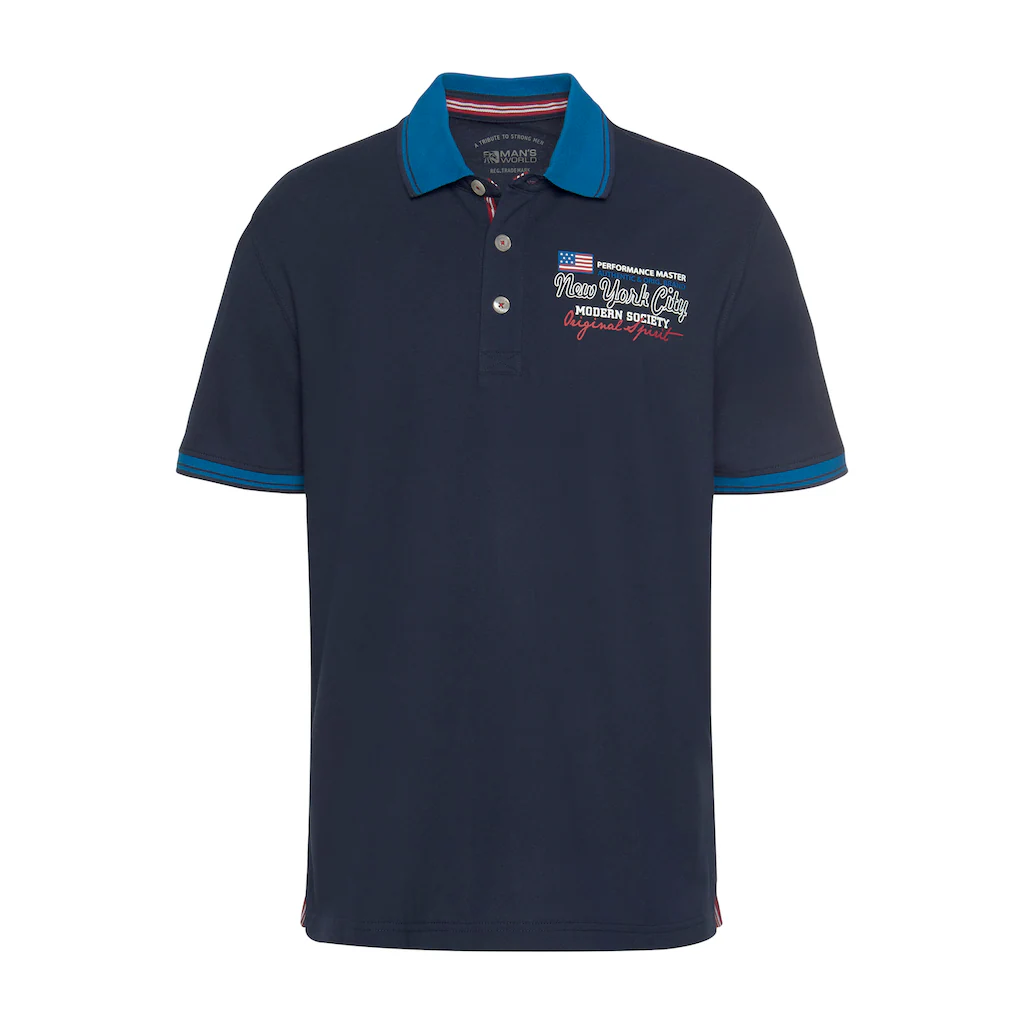 Man's World Poloshirt Mit Kleinem Brustprint ▷ Für