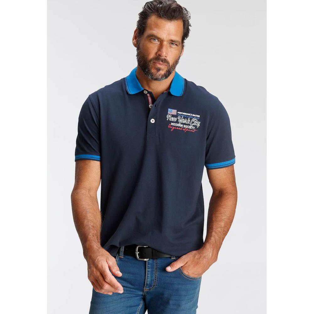 Man's World Poloshirt mit kleinem Brustprint ▷ für