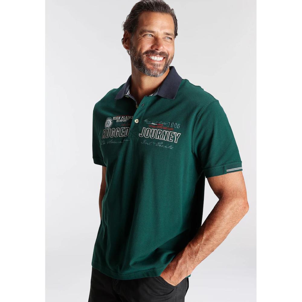 Man's World Poloshirt Mit Modischem Brustprint/Stickerei ▷ Für