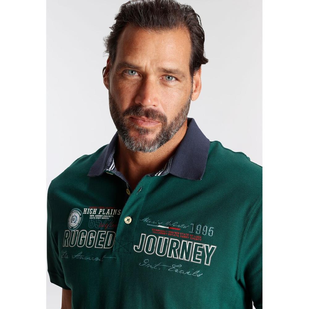 Man's World Poloshirt Mit Modischem Brustprint/Stickerei ▷ Für