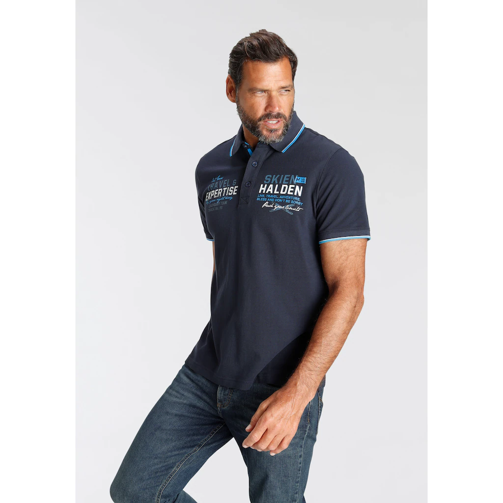 Man's World Poloshirt Mit Modischem Print ▷ Kaufen
