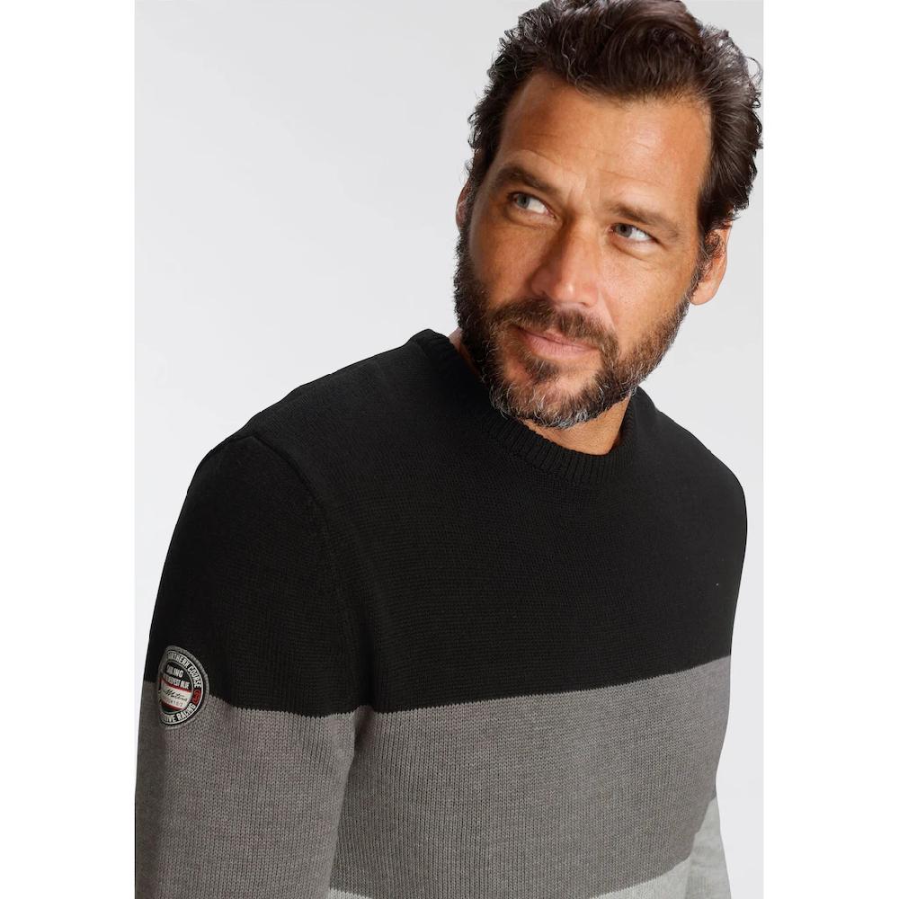 Man's World Rundhalspullover Mit Blockstreifen ▷ Kaufen