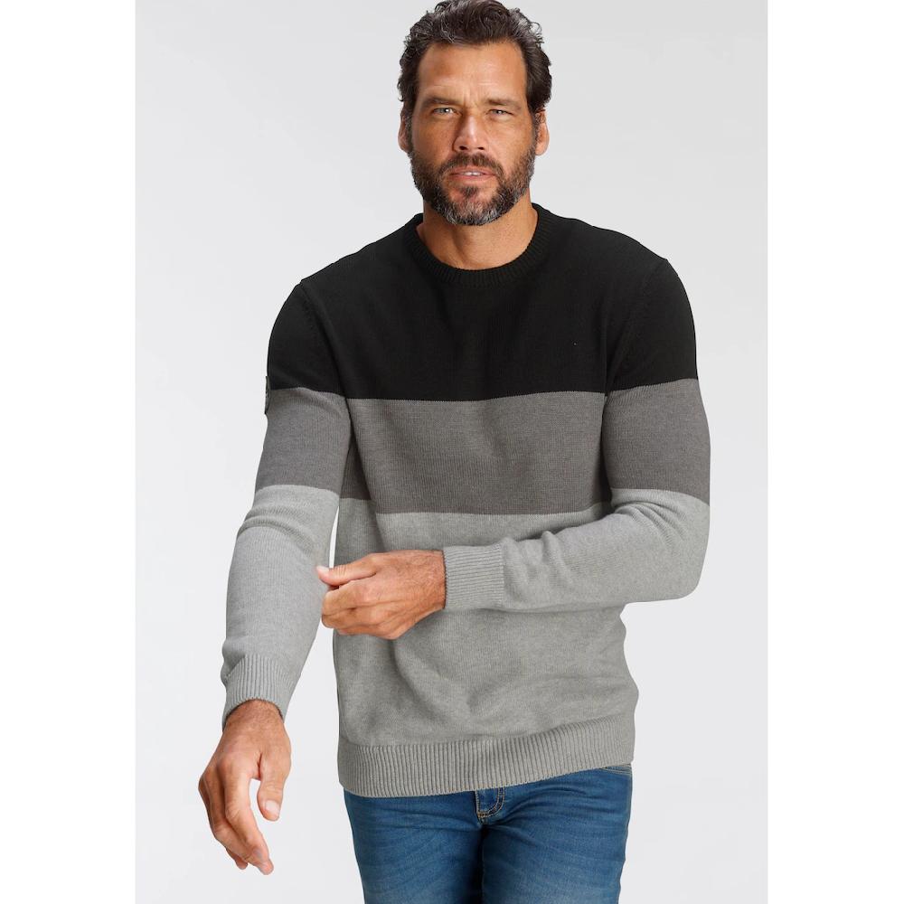 Man's World Rundhalspullover Mit Blockstreifen ▷ Kaufen