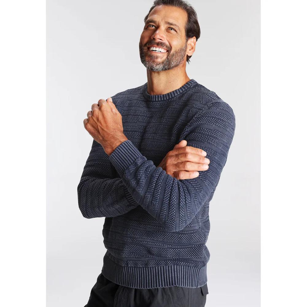Man's World Rundhalspullover Mit Struktur ▷ Kaufen