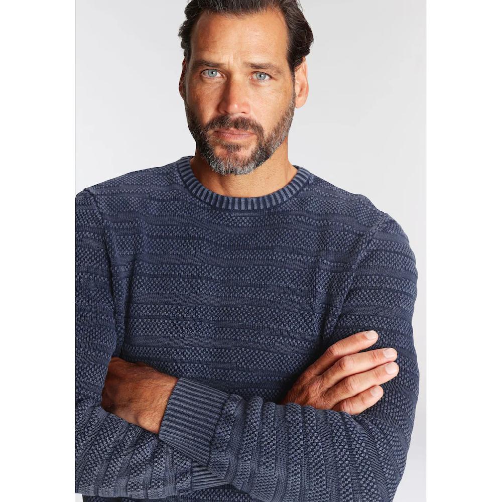 Man's World Rundhalspullover Mit Struktur ▷ Kaufen