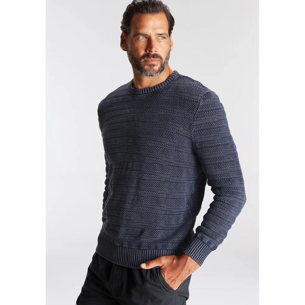 Man's World Rundhalspullover mit Struktur ▷ kaufen